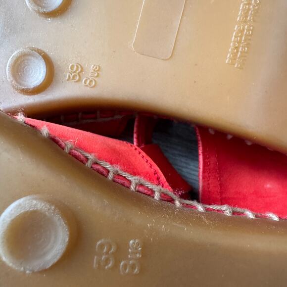 André Assous Made in France Red Suede Espadrille Sandals Women’s Size 39 / US 8 - Picture 5 of 7